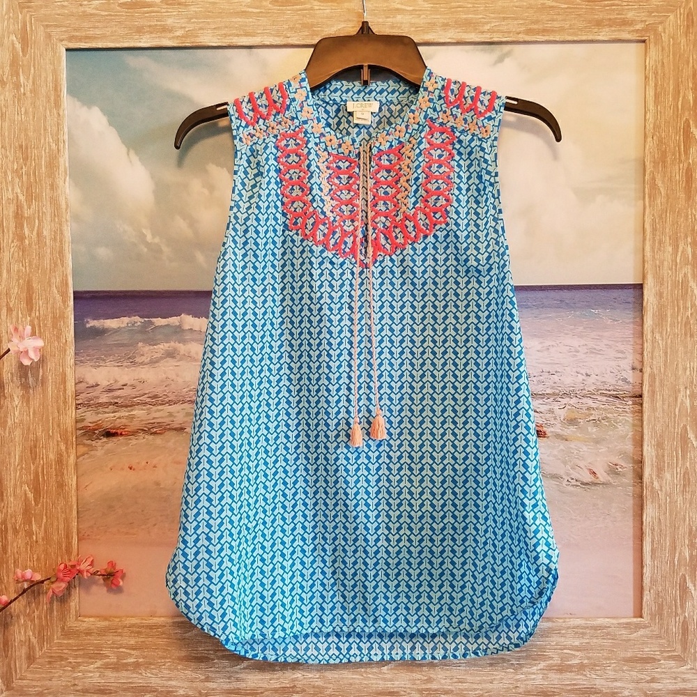 J.CREW embroidered tank